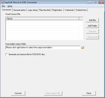 VaySoft Word to EXE Converter screenshot