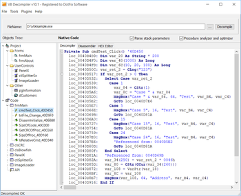 VB Decompiler screenshot