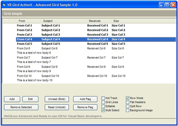 VB Grid ActiveX (OCX) screenshot