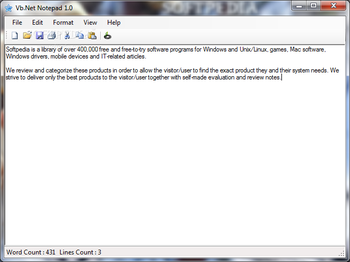 Vb .Net Notepad screenshot