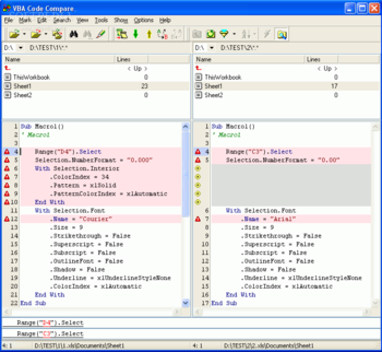 VBA Code Compare screenshot