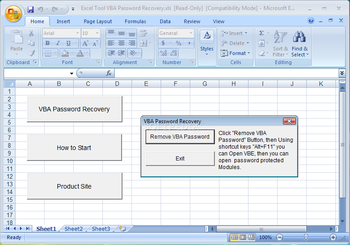 VBA Password Recovery screenshot