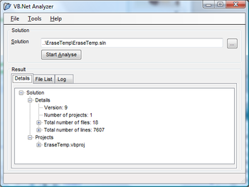 VB.net Analyser screenshot