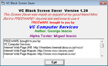 VC Black Screen Saver screenshot