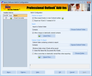 Vcard Converter for Outlook 2007/Outlook 2010  screenshot