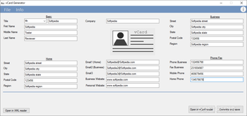 vCard Generator screenshot