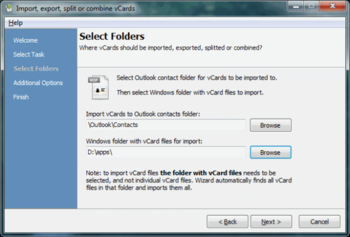 vCard ImportExport for Outlook screenshot
