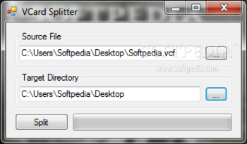 VCard Splitter screenshot