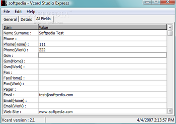 Vcard Studio Express screenshot 3
