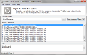 vCard to Outlook Transfer screenshot 3