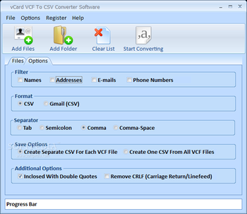 vCard VCF To CSV Converter Software screenshot 2