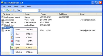 vCardOrganizer 2 screenshot