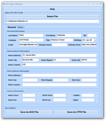 VCF Editor Software screenshot