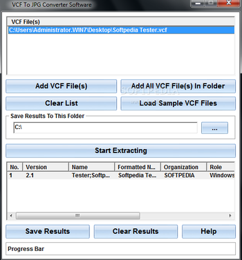 VCF To JPG Converter Software screenshot