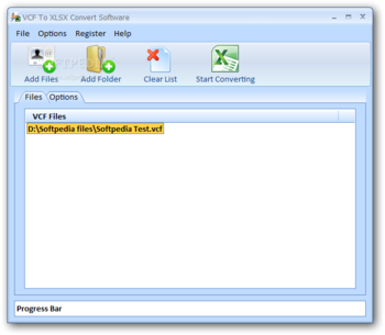 VCF To XLSX Convert Software screenshot