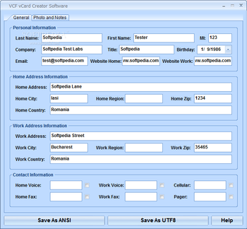 VCF vCard Creator Software screenshot