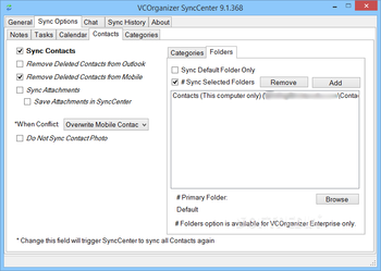 VCOrganizer SyncCenter screenshot 3