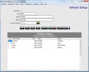 Vehicile Maint. Log screenshot 3