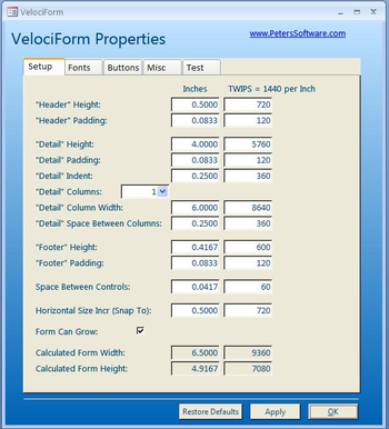 VelociForm for Microsoft Access screenshot