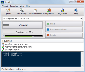 Vemail Voice Email Software for Windows screenshot 2
