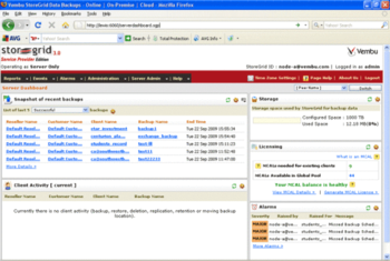 Vembu StoreGrid Service Provider Editon screenshot