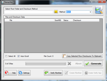 Veracifile screenshot