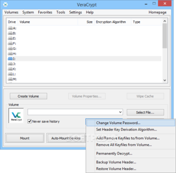 VeraCrypt Portable screenshot