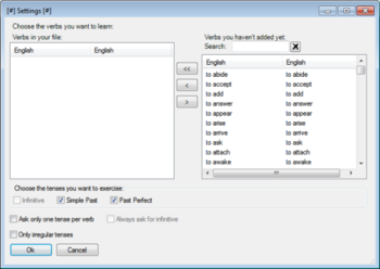 Verb trainer screenshot