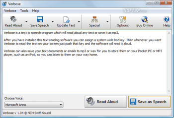 Verbose Text to Speech Software screenshot 2