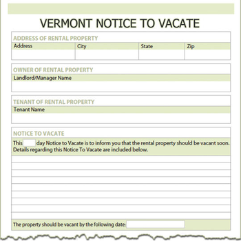 Vermont Notice To Vacate screenshot