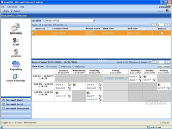 VersaERS Employee Rostering System screenshot 2