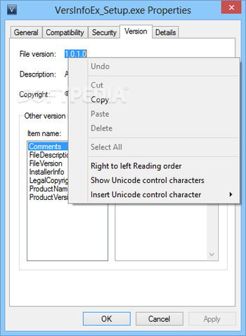 VersInfoEx screenshot 2