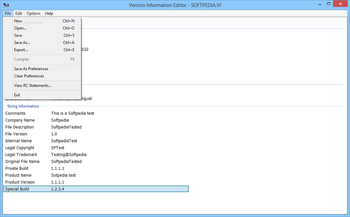 Version Information Editor screenshot 2