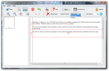 VeryPDF Advanced PDF Page Cut screenshot