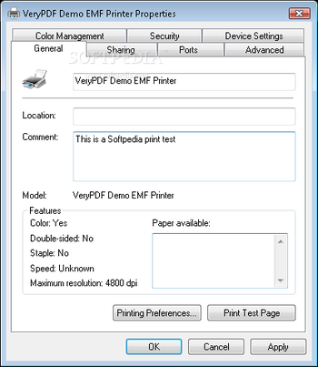 VeryPDF Mini EMF Printer screenshot 3