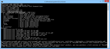 VeryPDF PDF Extract Tool Command Line screenshot