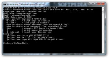 VeryPDF PDF Font Extractor Command Line screenshot