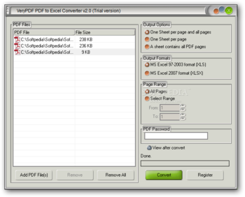 VeryPDF PDF to Excel Converter screenshot