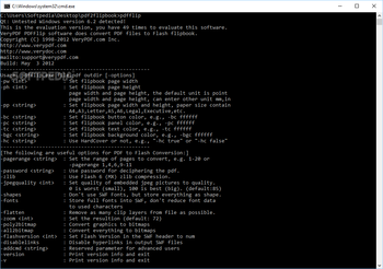 VeryPDF PDF to Flash Flip Book Converter Command Line screenshot