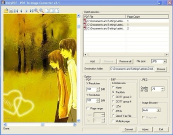 VeryPDF PDF to Image Converter screenshot