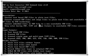 VeryPDF PDF to Text OCR Converter CMD screenshot