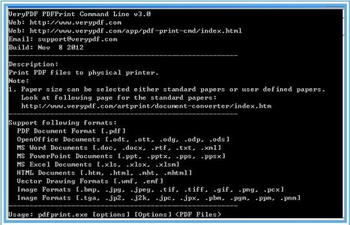 VeryPDF PDFPrint Command Line screenshot