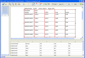 VeryPDF Table Extractor OCR screenshot