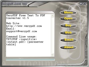 Verypdf Text to PDF Converter screenshot