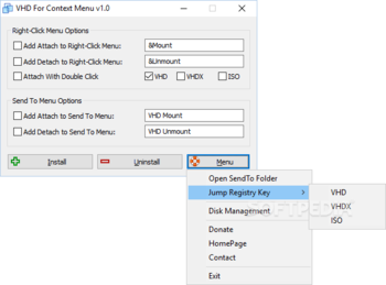 VHD For Context Menu screenshot