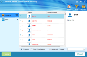 Vibosoft iPhone SMS+Contacts Recovery screenshot 2