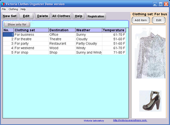 Victoria Clothes Organizer screenshot