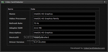 Video Card Detector screenshot