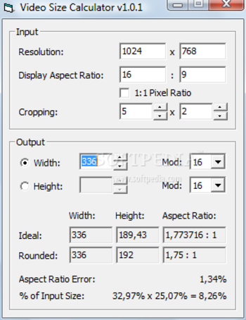 Video Size Calculator screenshot