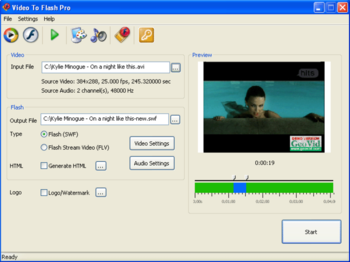 Video to Flash Batch Converter screenshot